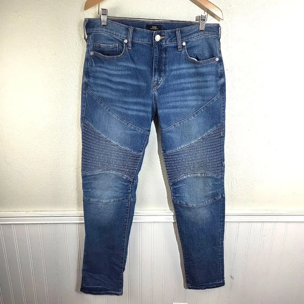 Men's True Religon Rocco Moto Relaxed Skinny Denim Blue Jeans Size 32